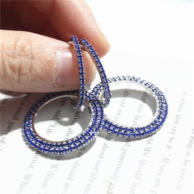 Elegant Crystal Earrings (Round Style) Gold/Silver