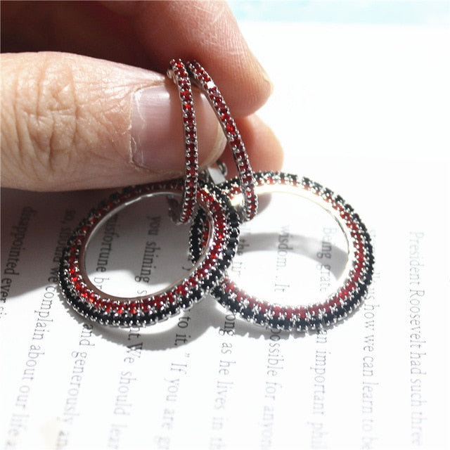 Elegant Crystal Earrings (Round Style) Gold/Silver