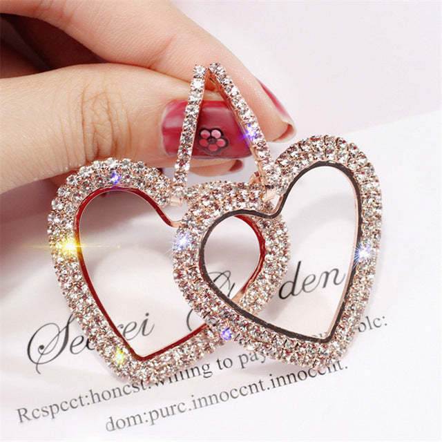 Elegant Crystal Earrings (Round Style) Gold/Silver