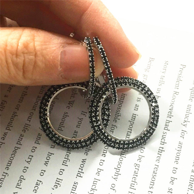 Elegant Crystal Earrings (Round Style) Gold/Silver